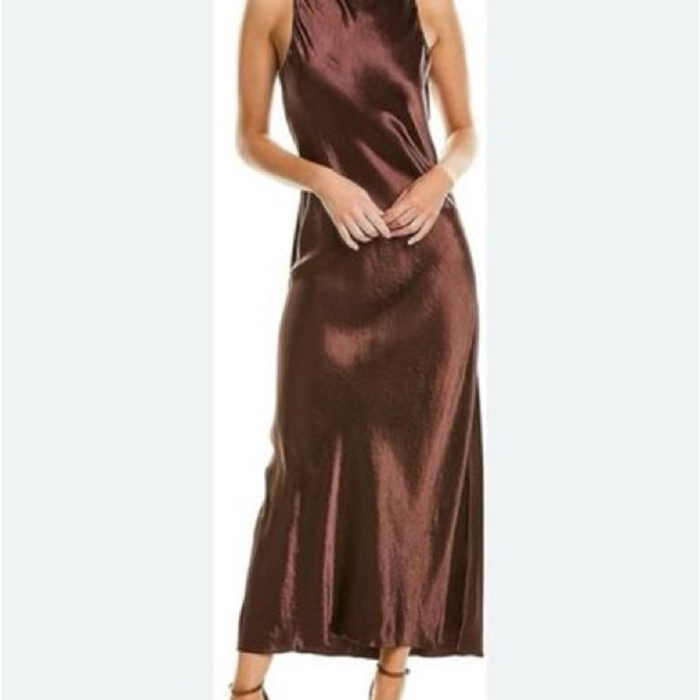 VINCE - Elegant Brown Satin Dress